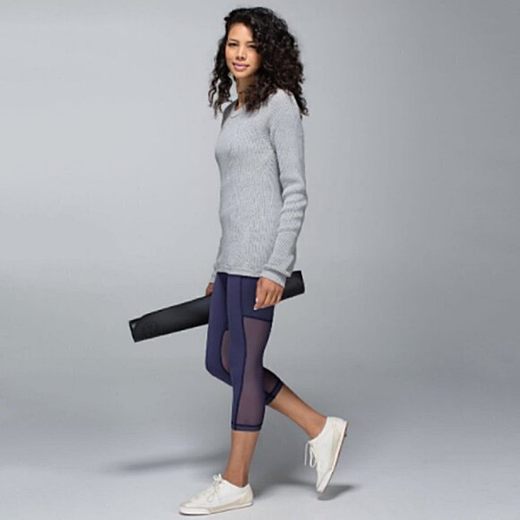 lululemon athletica Pants - RARE Lululemon Mesh Leg Crop Purple 2